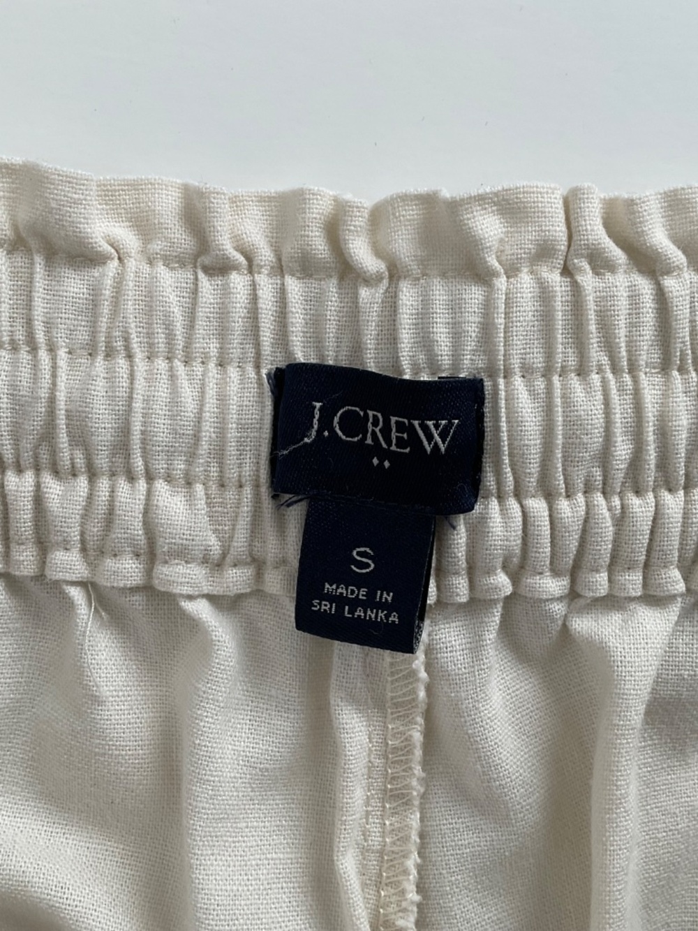 J.Crew Linen Blend Wide Leg Drawstring Pants Sz S Off White Boho Chic Coastal - Picture 5 of 11